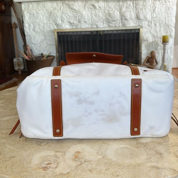 Dooney & Bourke Florentine Smith Bag Leather & White Nylon Vintage - Picture 11 of 16